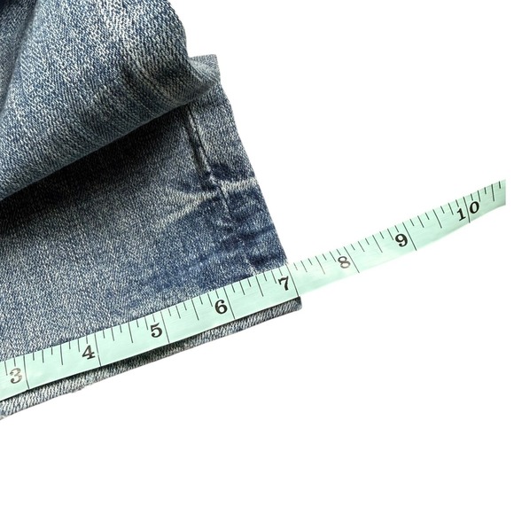 Pilcro Anthropologie Hyphen Patchwork Embroidered Straight Jeans 29 Medium Wash - Picture 10 of 10